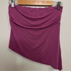 Gaze Asymmetrical Strapless Top in Magenta Y2K Feminine